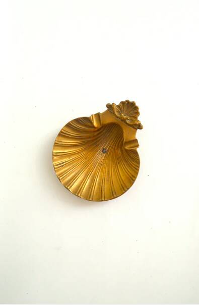 Brass scallop ashtray