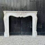 Louis XV style fireplace in Carrara marble circa 1880