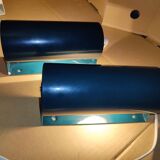 Pair of green Lod type v413 roller wall lights from Ikea.