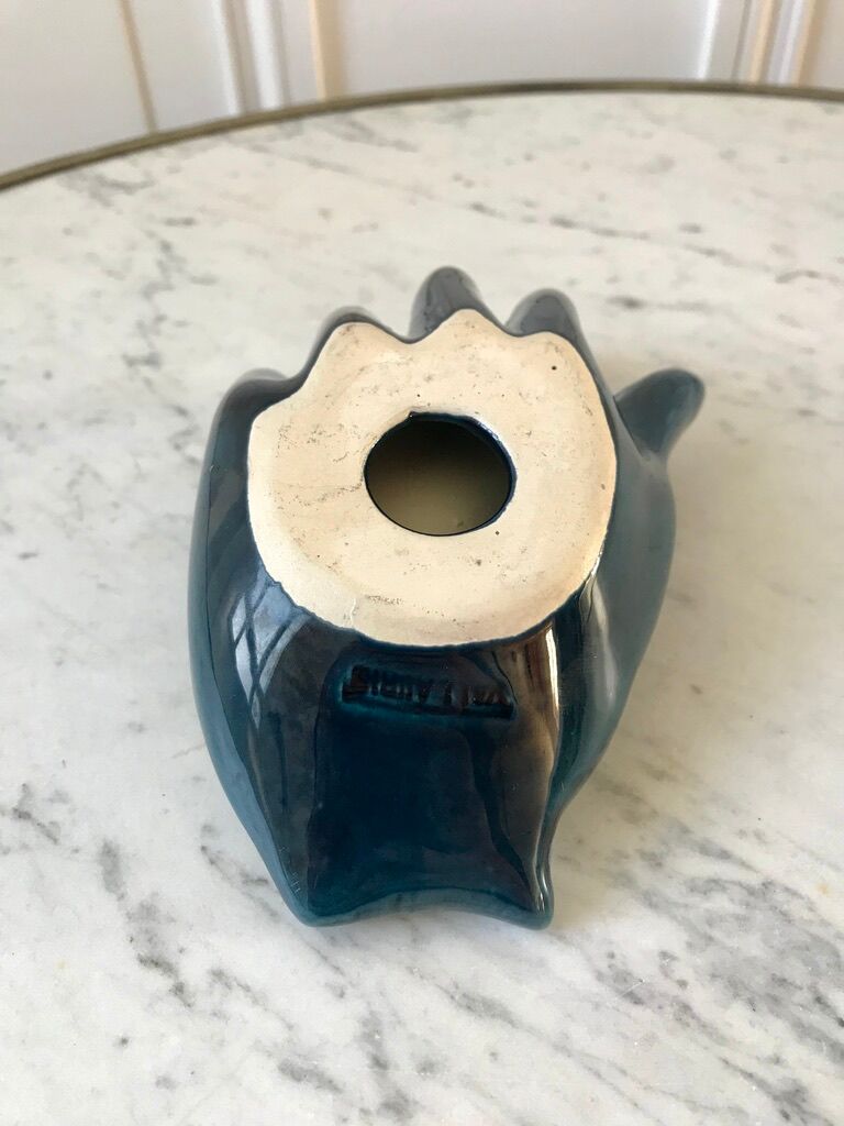 Empty pocket ceramic ring fat lava signed vallauris 70s