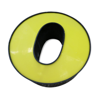 Yellow and black industrial sign "O" letter
