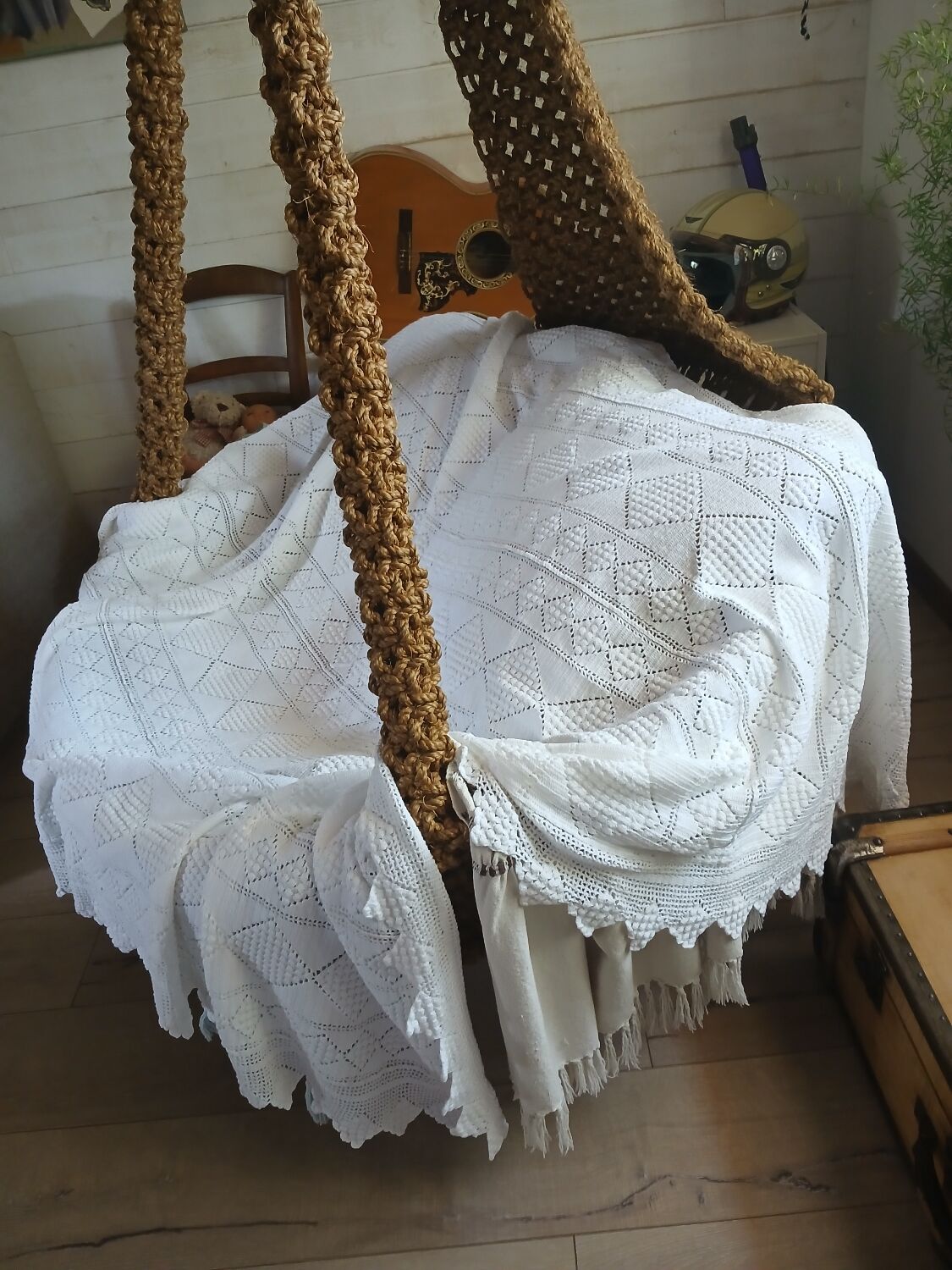 2 antique crochet bedspreads