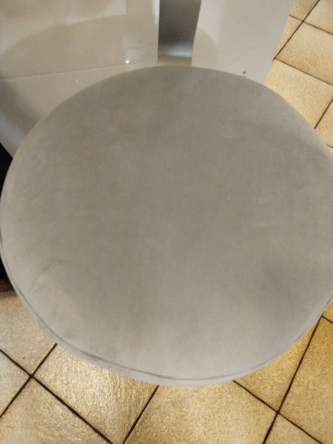 Space Age stool reupholstered, 70s-80s.