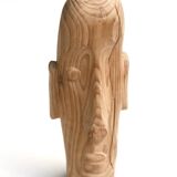 Minimalist sculpture of a head in light wood, 1970s