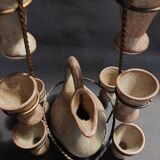 Ceramic liqueur service signed Vallauris