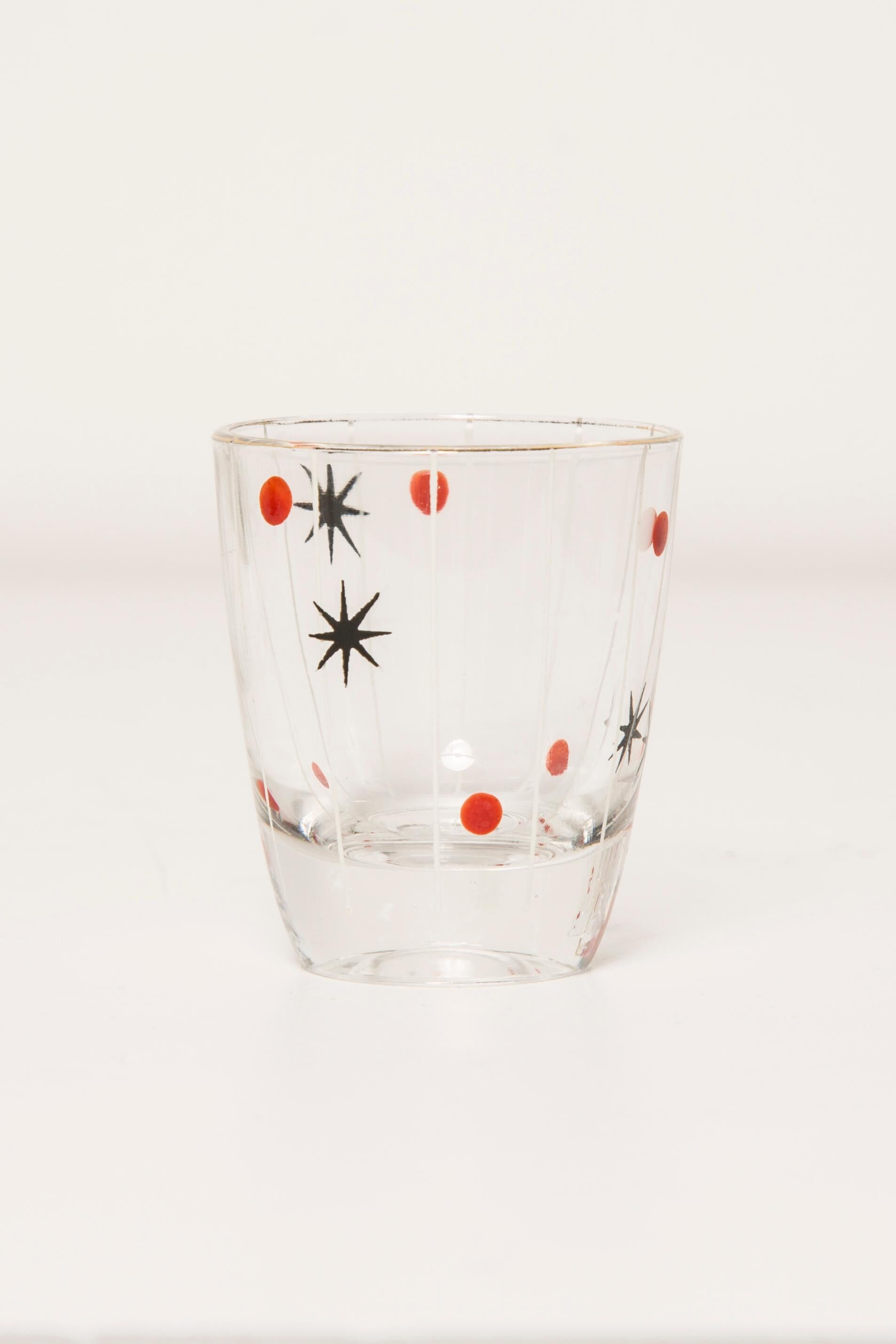 Ensemble de six petits verres du milieu du siècle, Europe, années 1960
