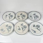 Set of 6 dessert plates model "Carnation", KG Lunéville, ironstone, 19th century.