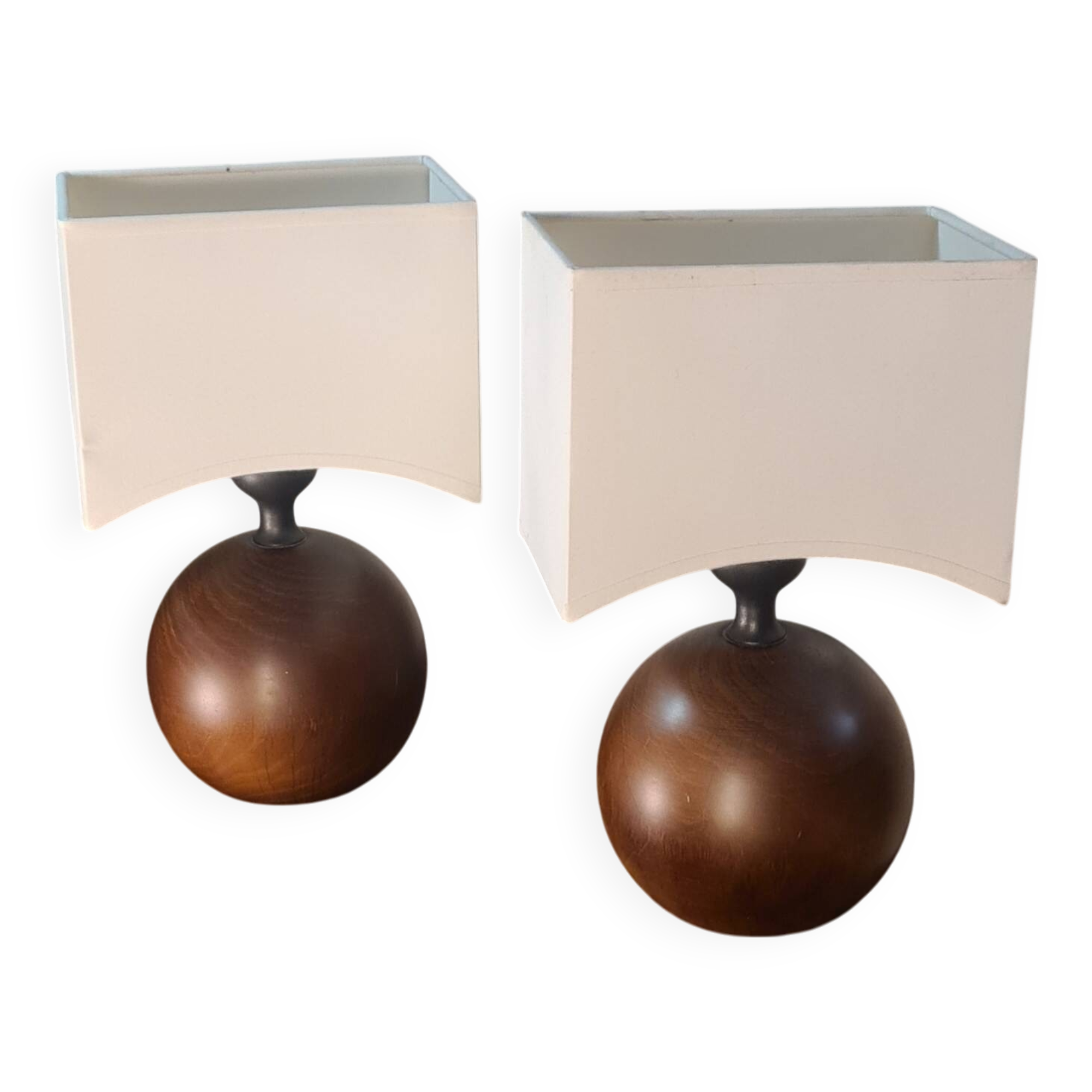 Scandinavian design bedside lamp round wooden ball 26x15 cm