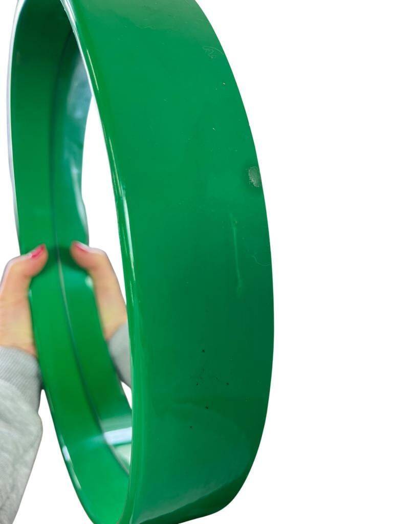 Miroir rond vert vintage de l'ère spatiale