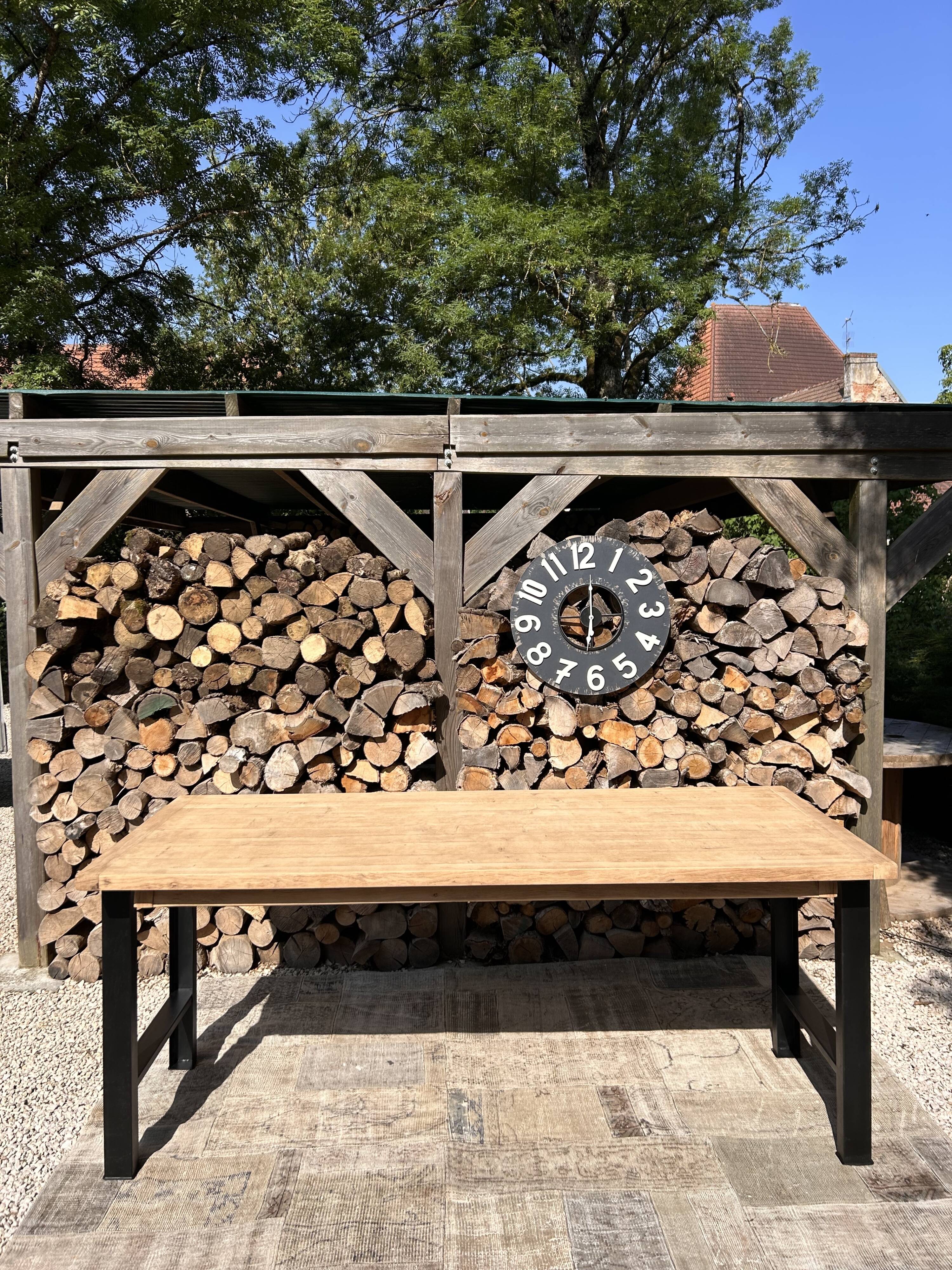 High table, island in wood and metal