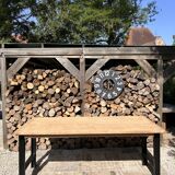 High table, island in wood and metal