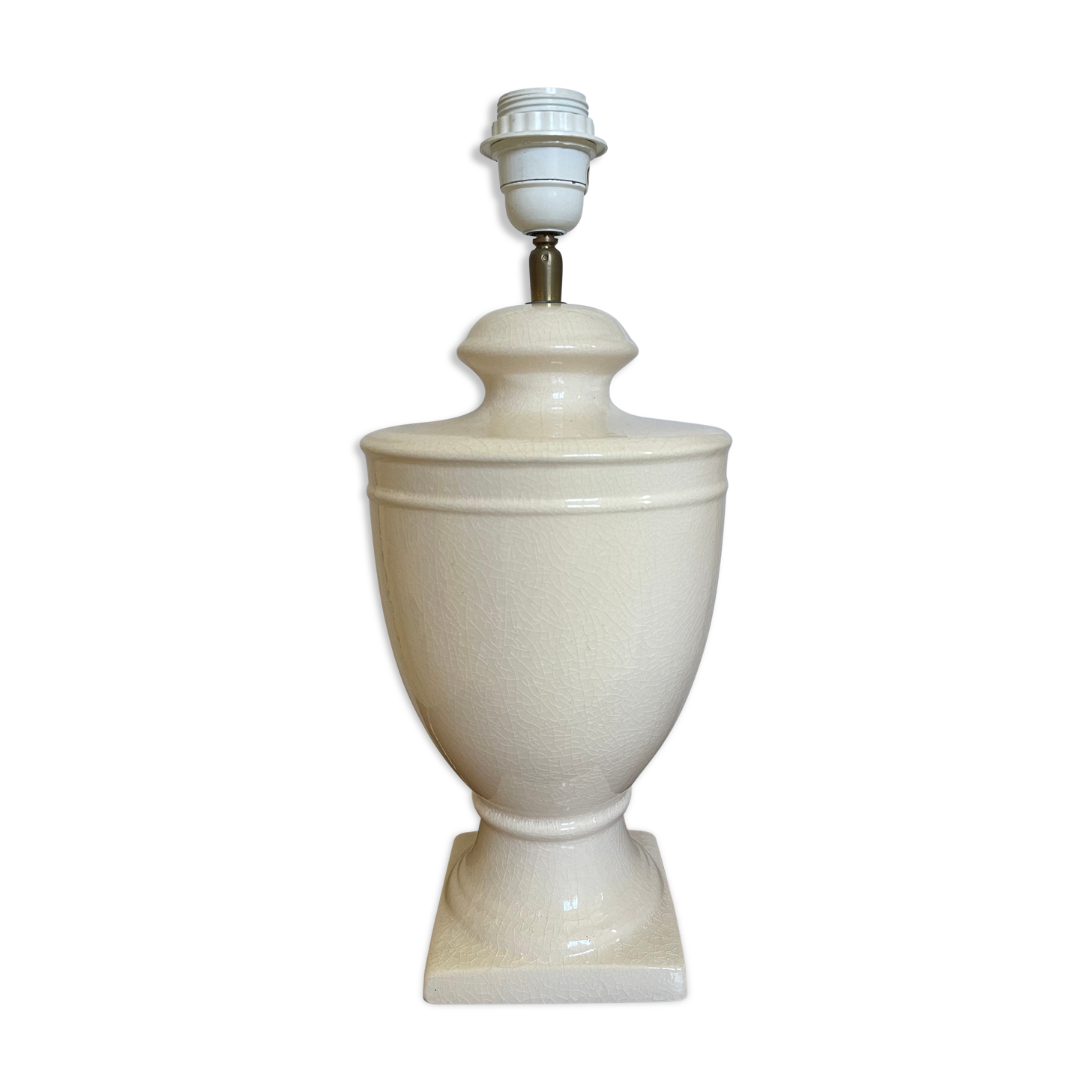 Vintage cracked ceramic lamp foot