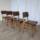 Vintage stol kamnik dining chairs (set of 4): mid-century leather seat