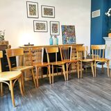 Series of 10 mismatched bistro chairs