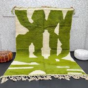 Green Moroccan Rug - Handmade Berber Wool Rug, 150/250CM