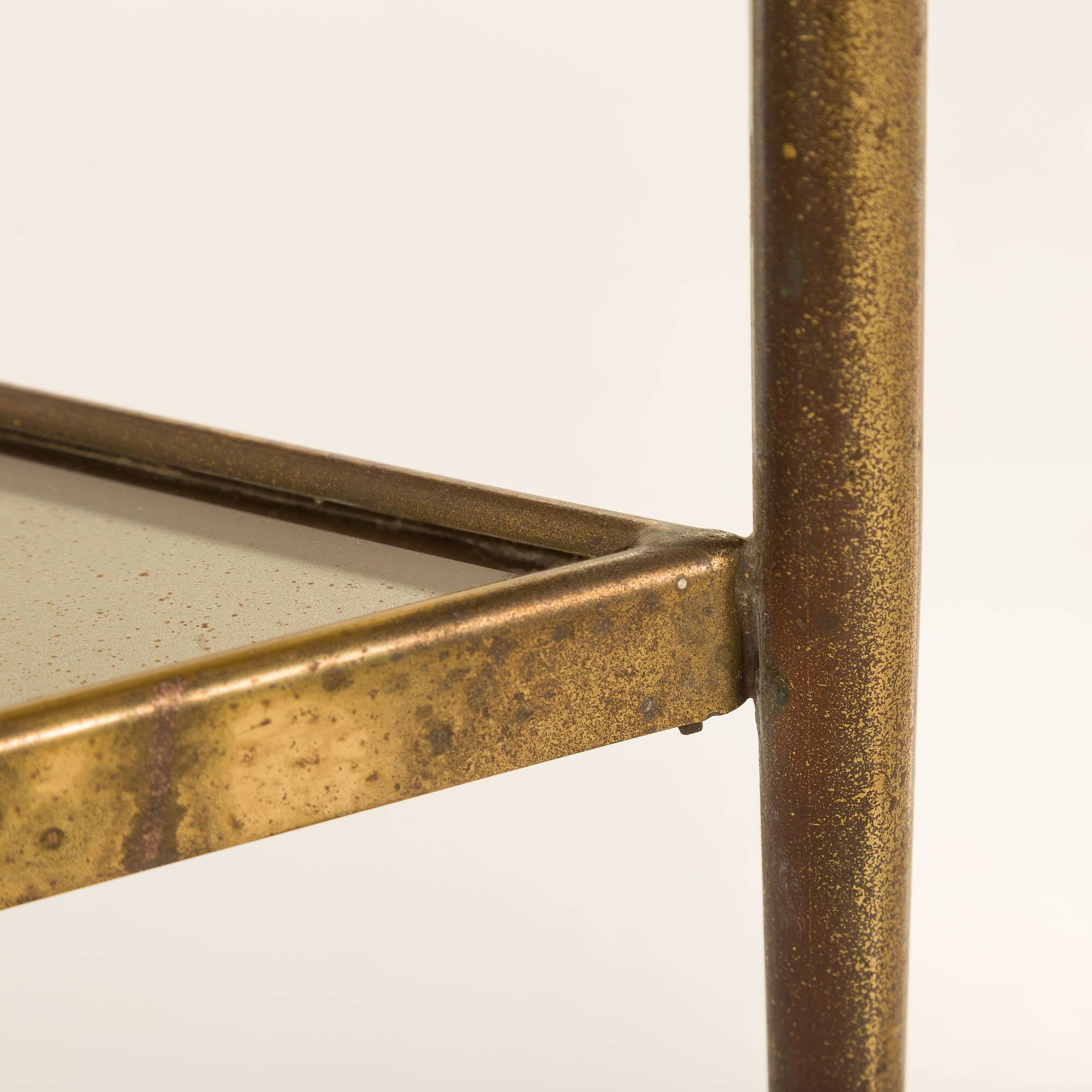 Table en verre et laiton de style italien des années 1970, inspirée par Gio Ponti.