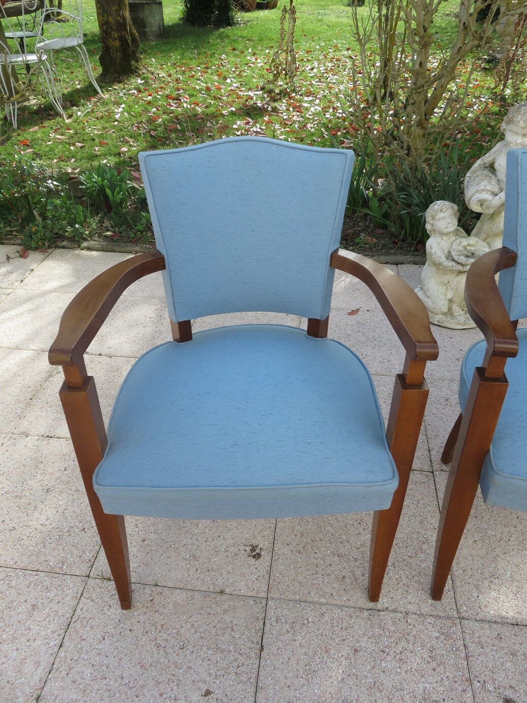 Pair of teak Art Deco armchairs