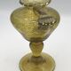 Yellow bubble hand blown glass oil lamp biot glassworks