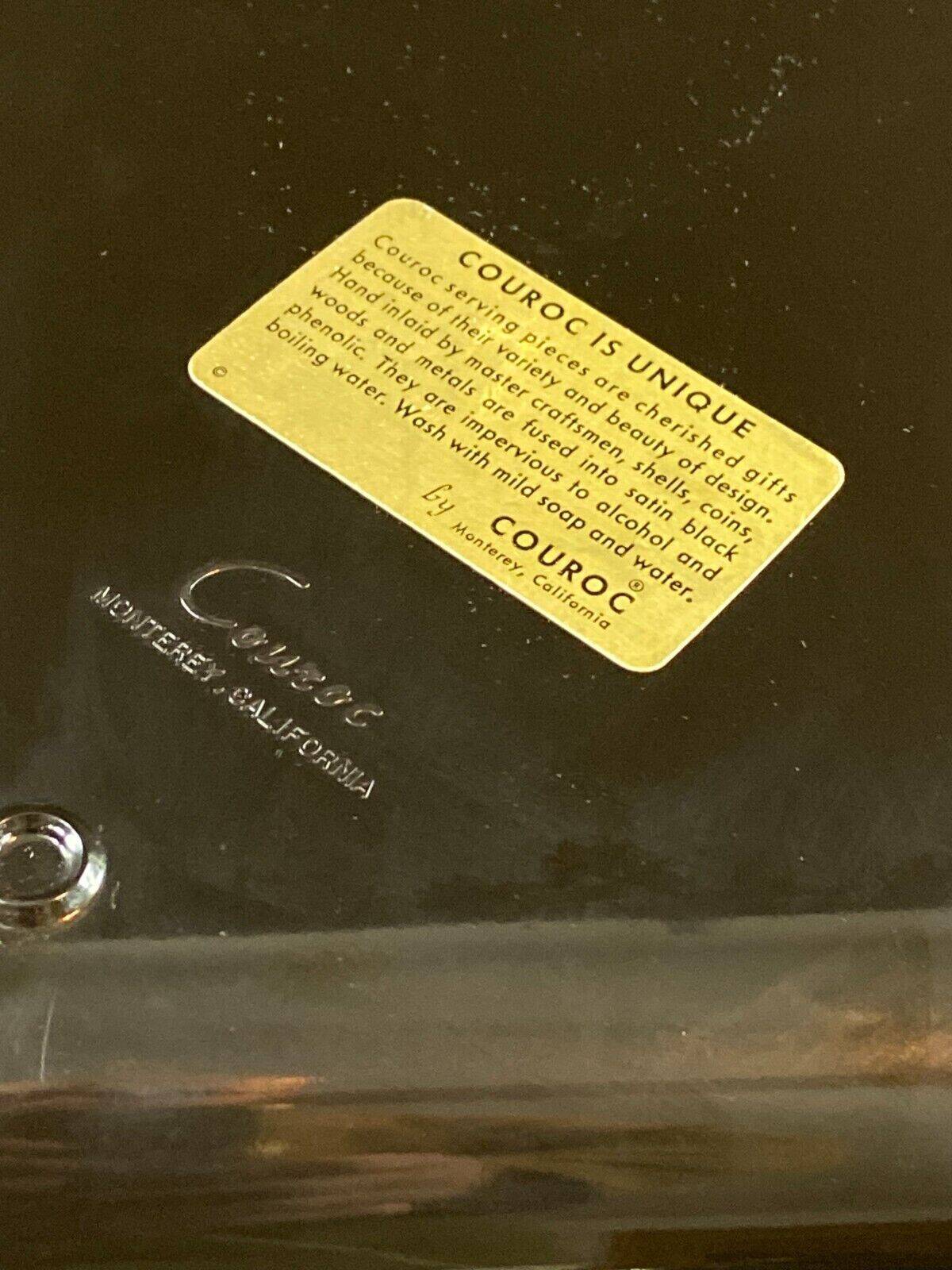 Tray in satin black resin with bird decoration 1970