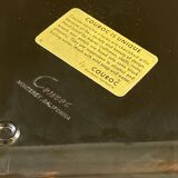 Tray in satin black resin with bird decoration 1970