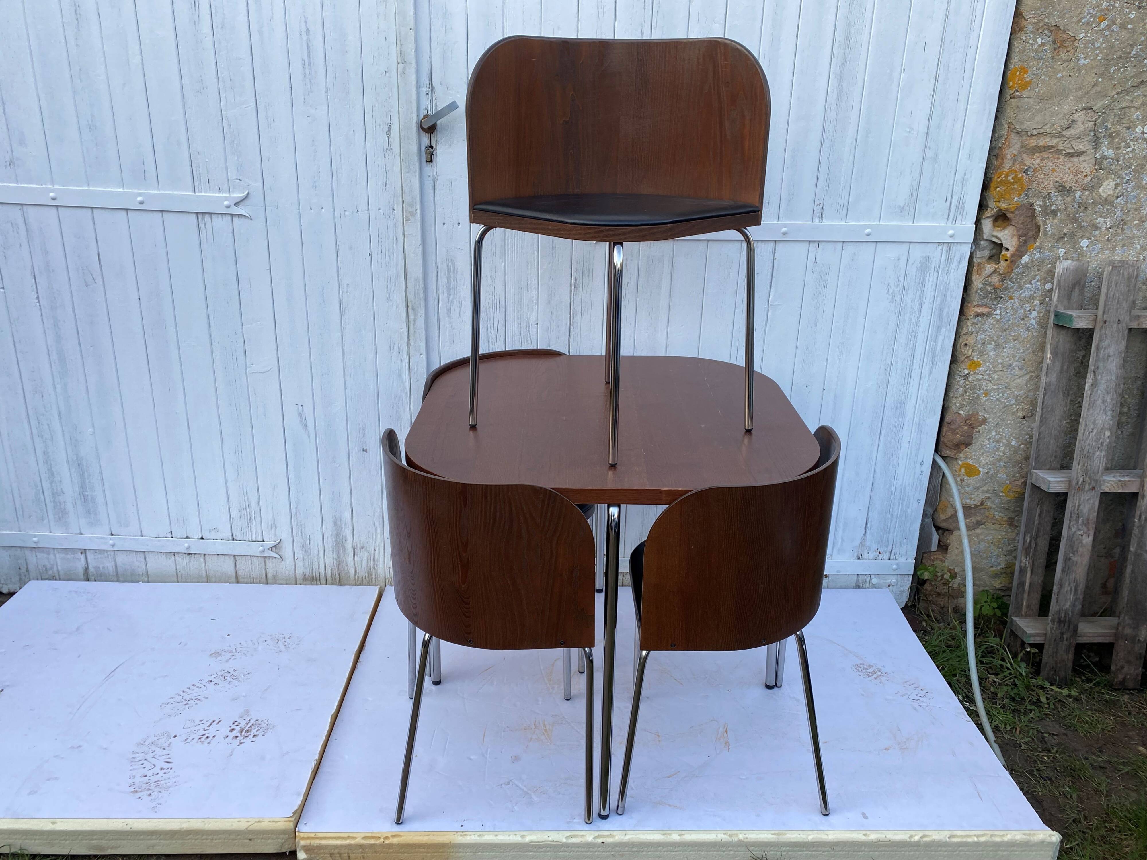 Fusion model table and 4 chairs set by Sandra Kragnert for Ikea Swedish 1970s