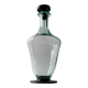 Vintage Murano glass carafe from the 1960s, green and black, with a stopper.