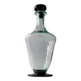 Carafe vintage en verre de Murano des années 1960, vert et noir, avec bouchon