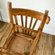 Pair of bistro chairs in light curved wood and green seat 1950s