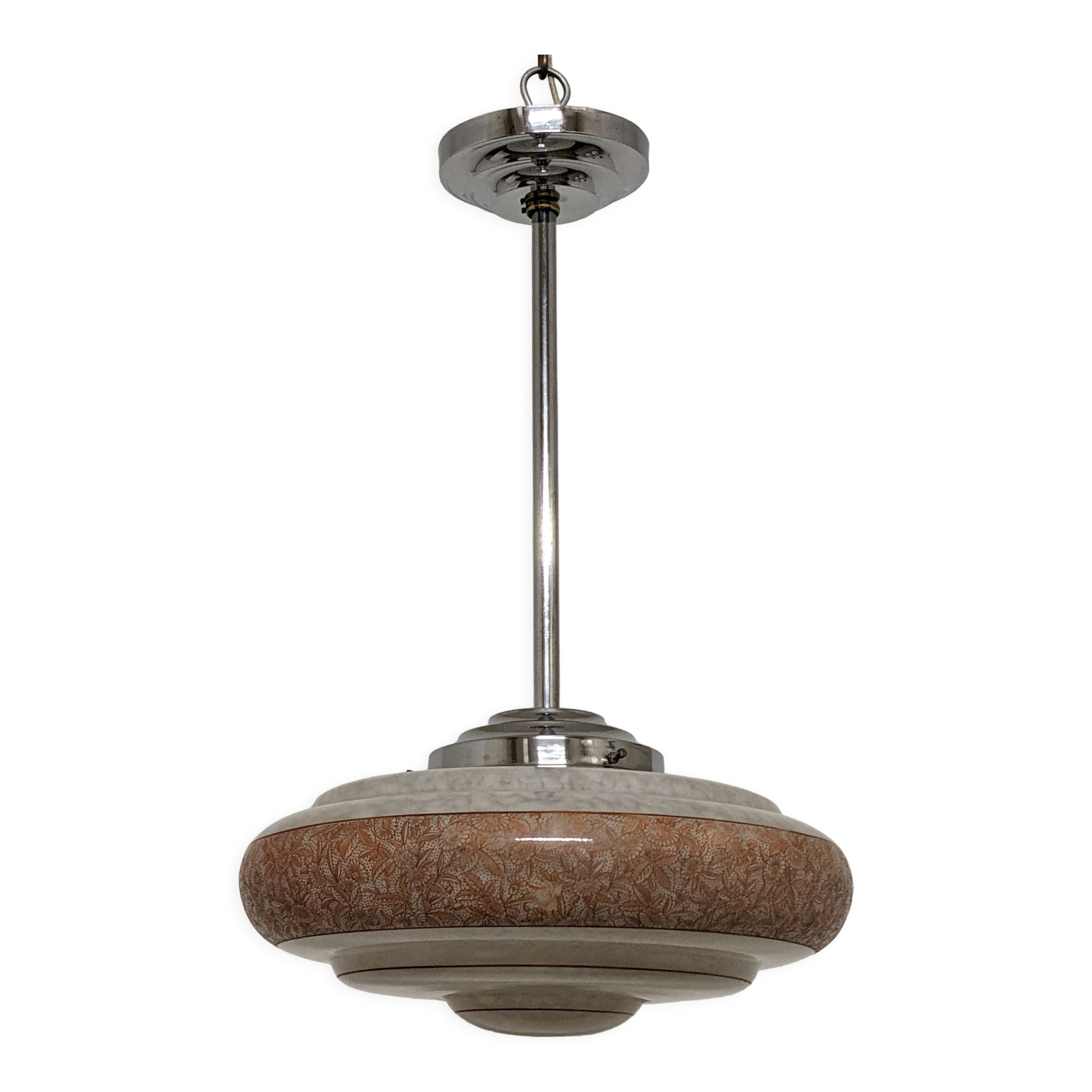 Art Deco XL pendant lamp in Clichy glass circa 1920