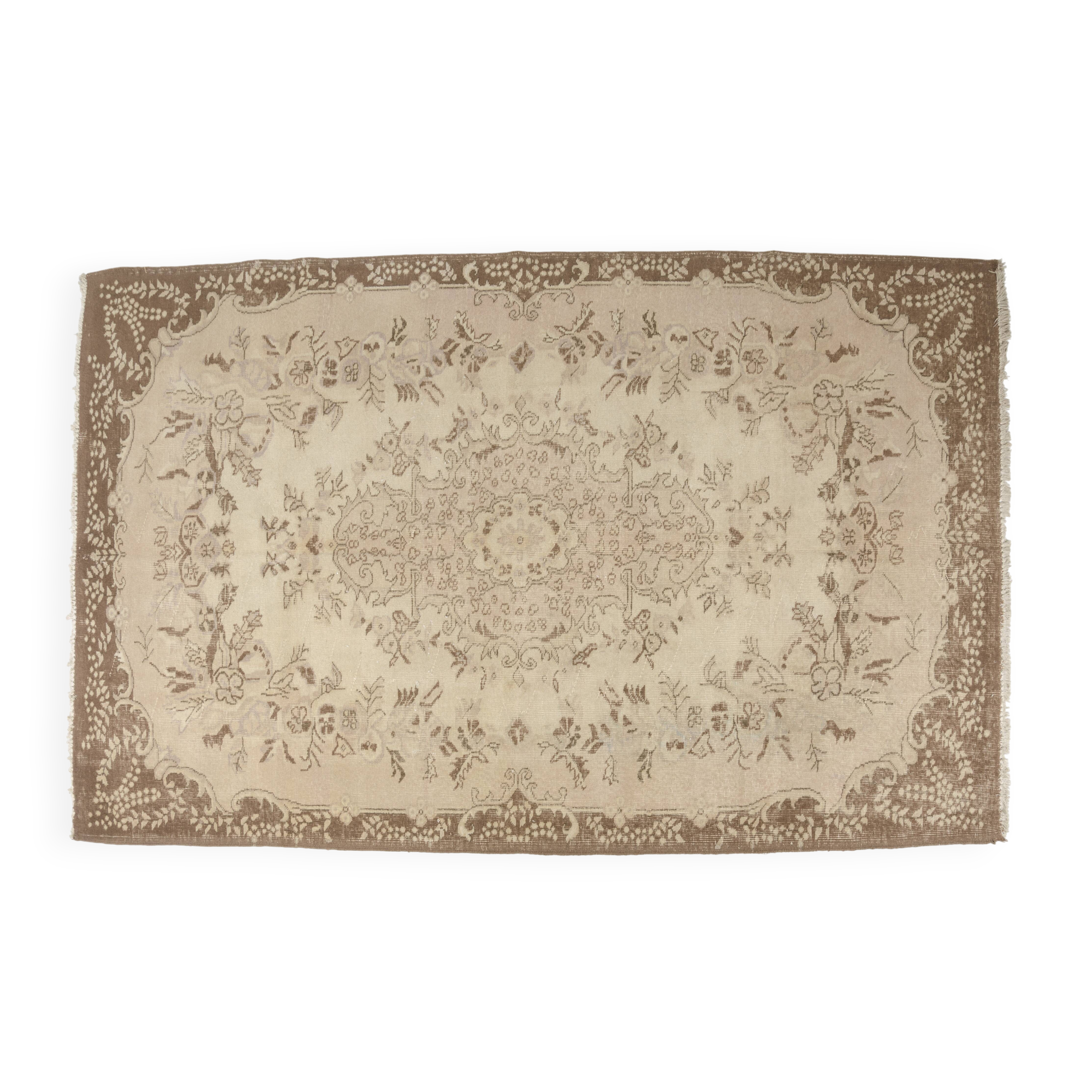 Beige Handknotted Oushak Rug sku 1105
