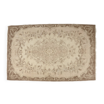 Tapis Oushak beige noué à la main sku 1105