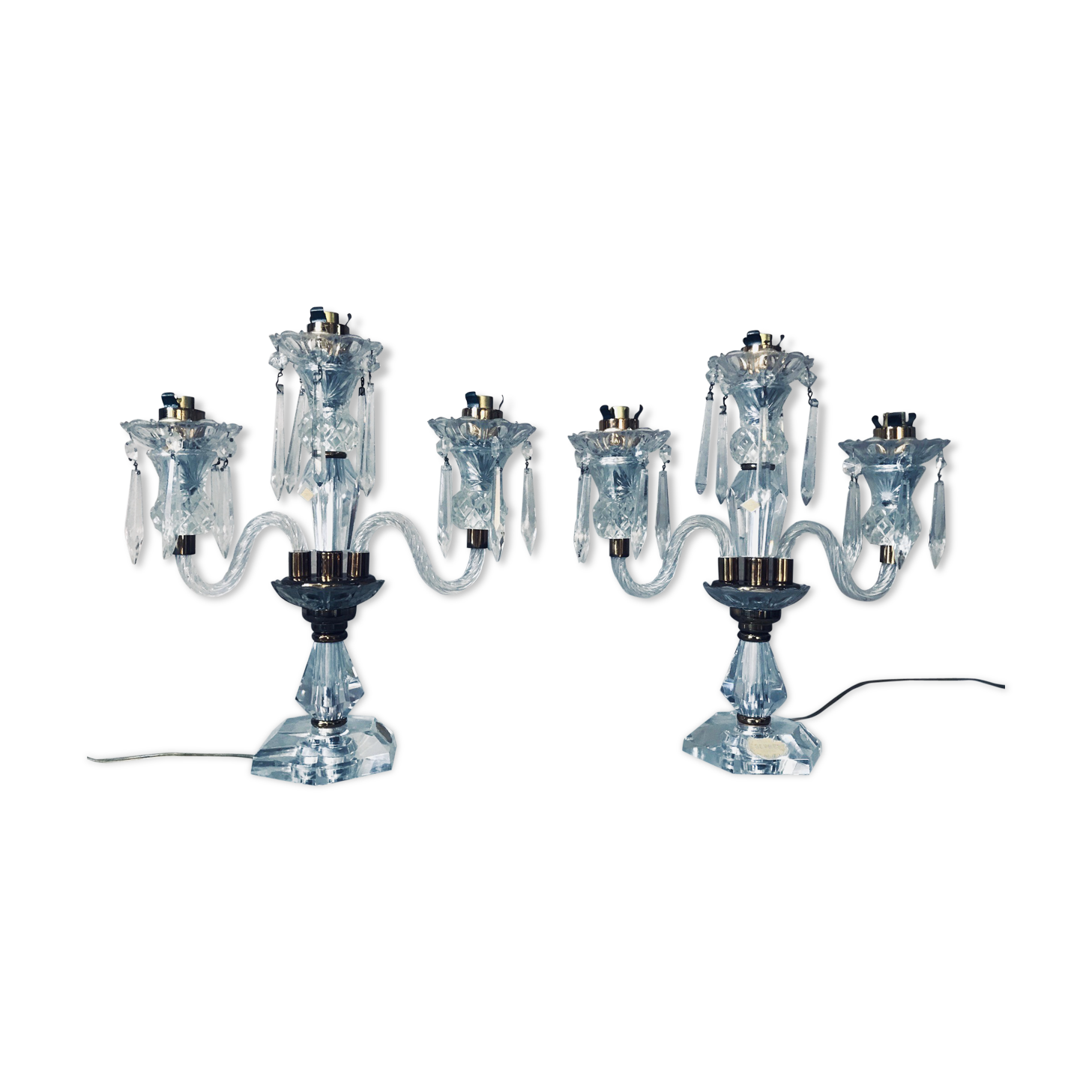 Paire de candélabres de Sèvres en cristal
