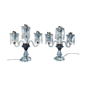 paire de candélabres de Sèvres en cristal