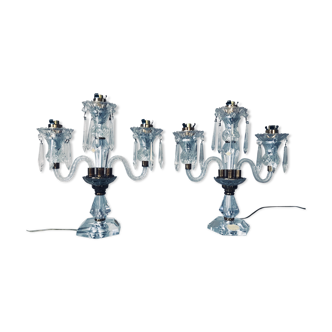 Pair of crystal Sèvres candelabra