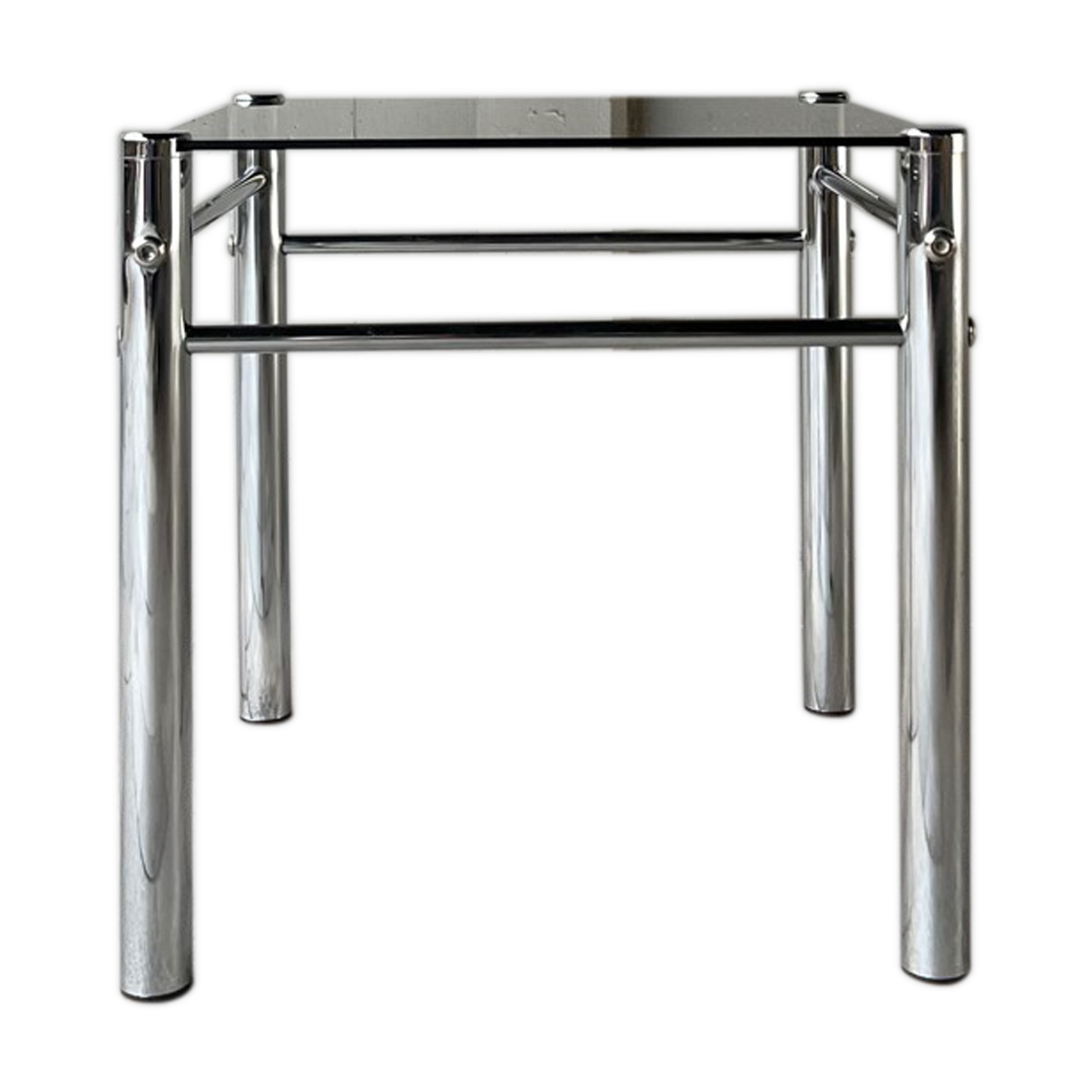 Side table / End table chrome and smoked glass 70's