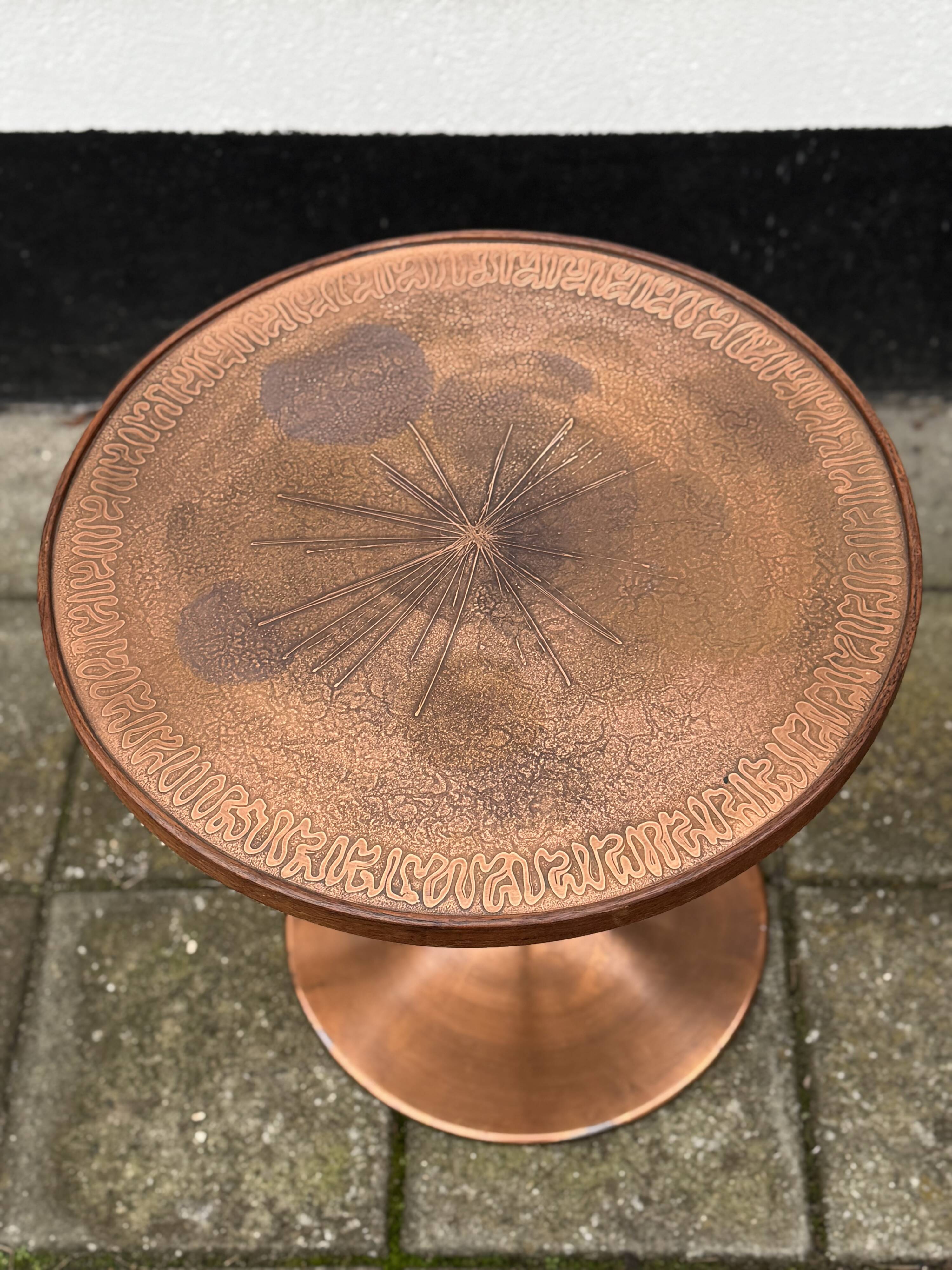 Mid Century Modern Copper Side Table