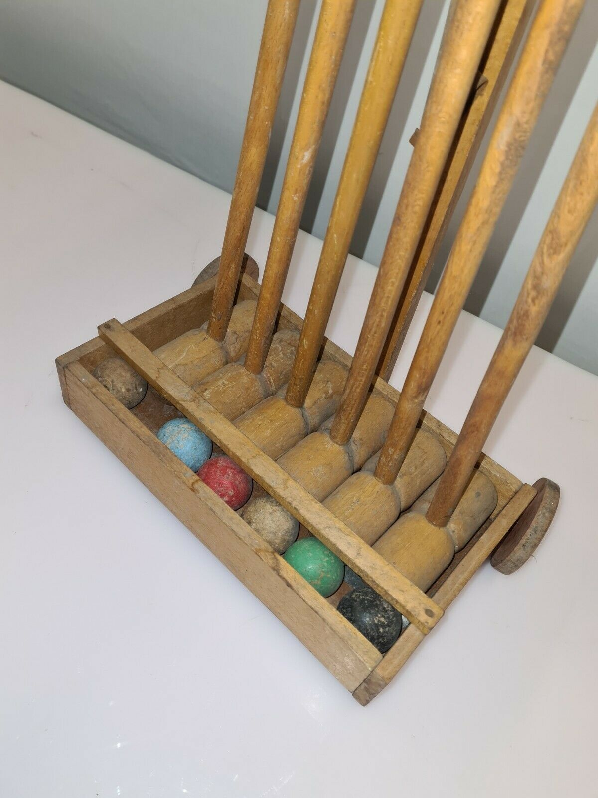 vintage wooden croquet game