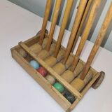 vintage wooden croquet game