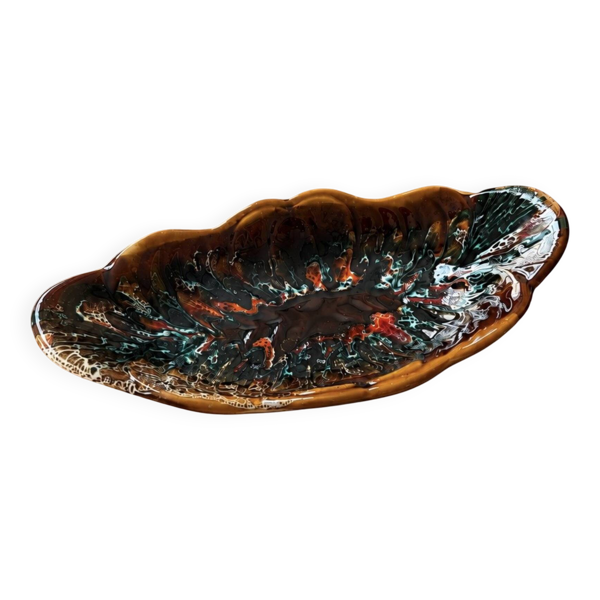 Grande coupe Vallauris en céramique émaillée forme libre – vintage