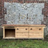 Molded style store counter and rear storage