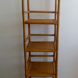 Rattan and bamboo shelf