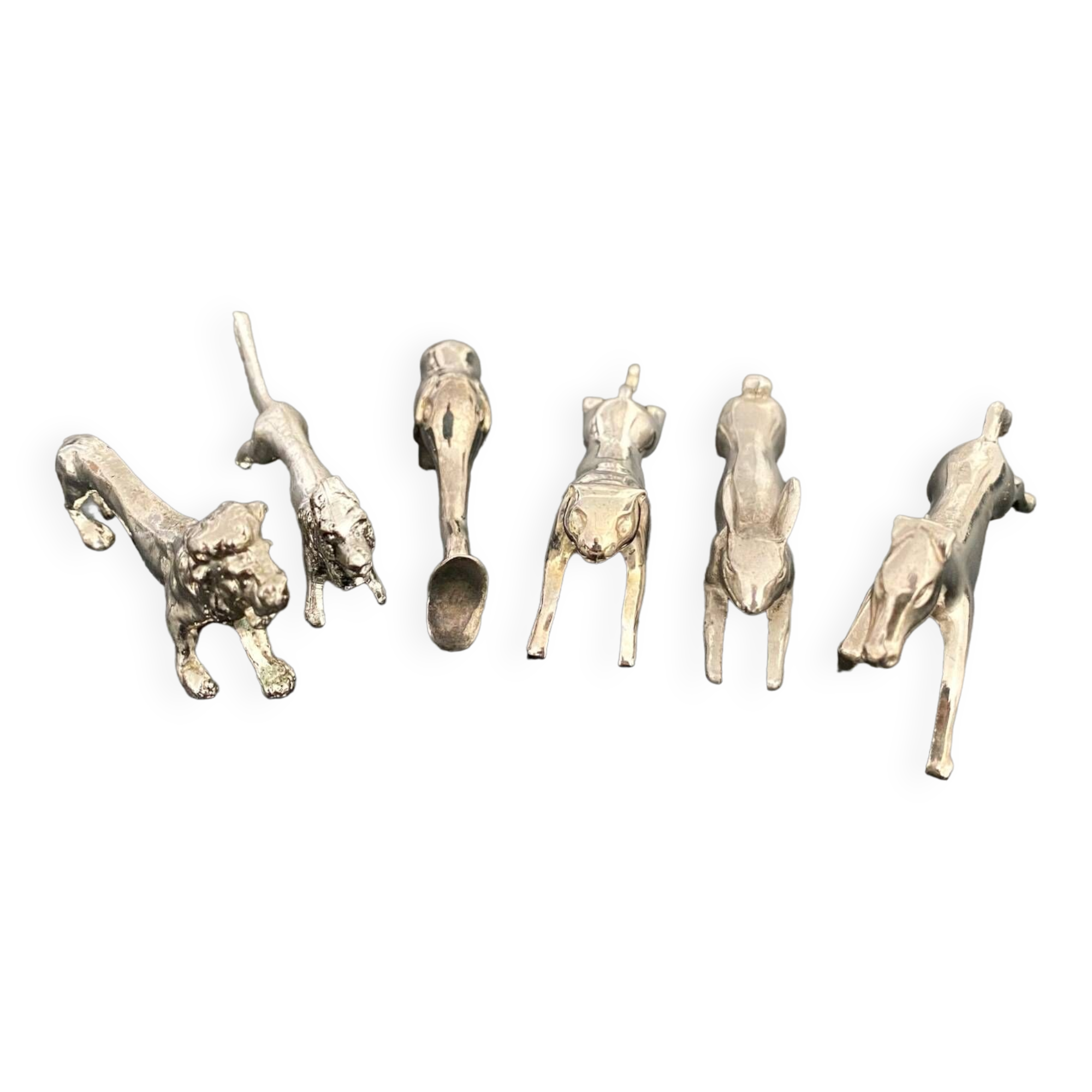 6 various animal-shaped metal knife holders