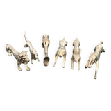 6 various animal-shaped metal knife holders