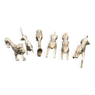 6 various animal-shaped metal knife holders