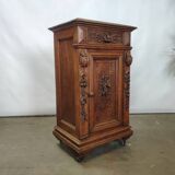 Bedside table carved in oak