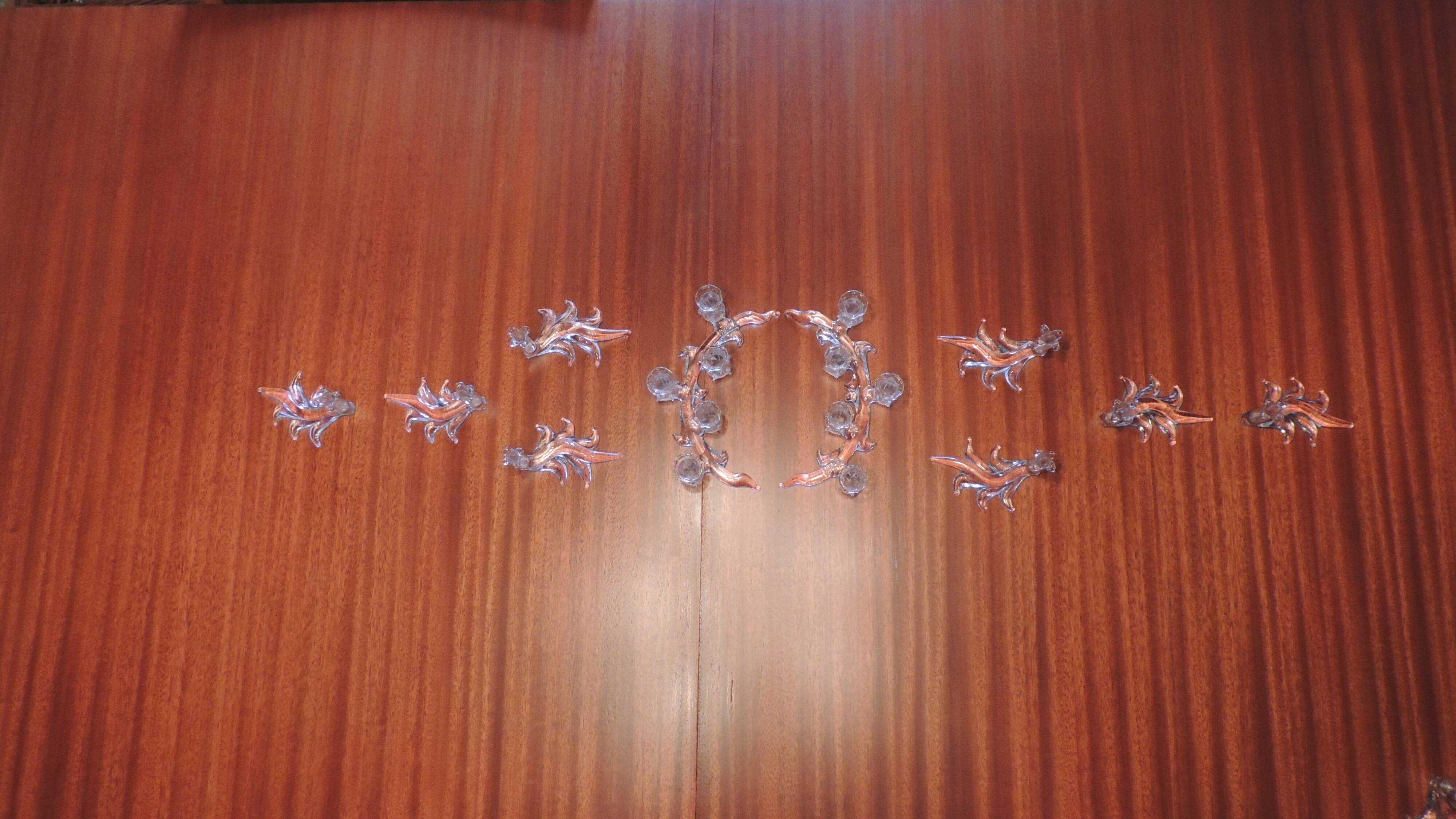 Glass table runner by A. Vialas – Vintage crystal centerpiece