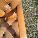 Chesterfield desk chair in antique leather