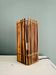 Cube lamp in vintage wood and wicker