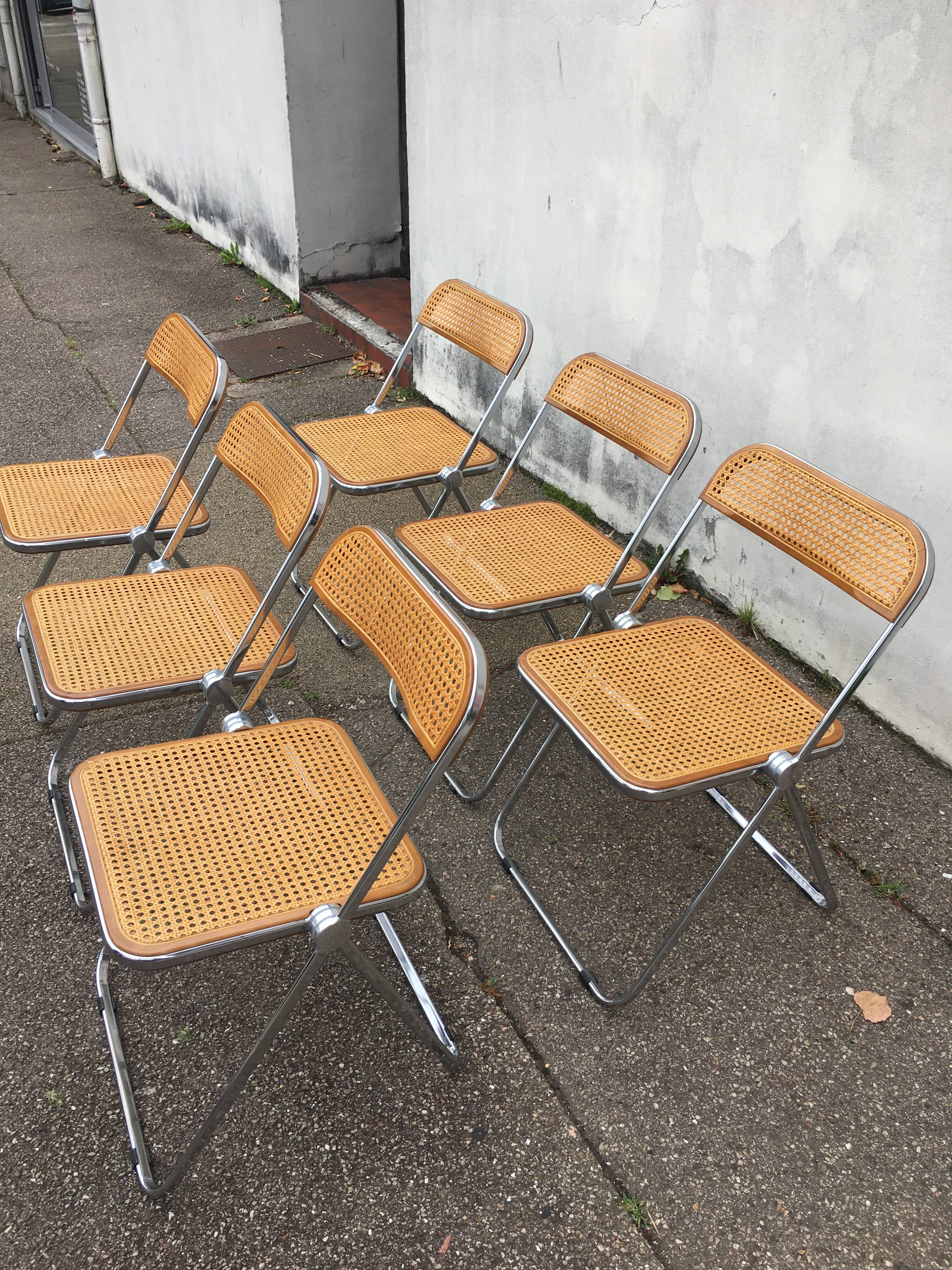 6 plia chairs by Giancarlo Piretti, Castelli circa 1967