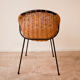 Wicker and metal armchair